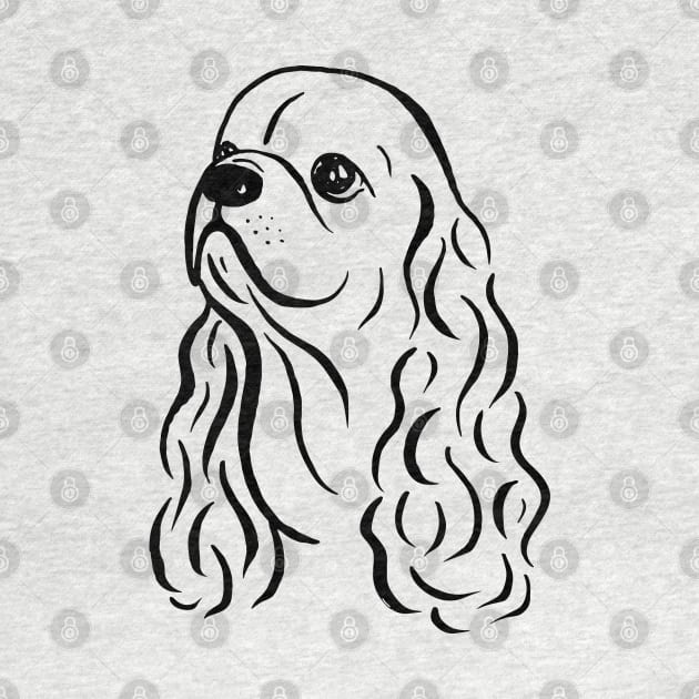American Cocker Spaniel (Black and White) by illucalliart